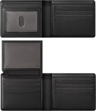 Billetera Hombre Carteras De Cuero Men Minimalista Delgadas Bloqueo Rfid Para-US