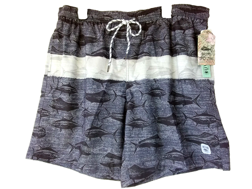 Short de bain homme grande taille 3XL maille thon poisson cordon neuf avec étiquette - Photo 1/7