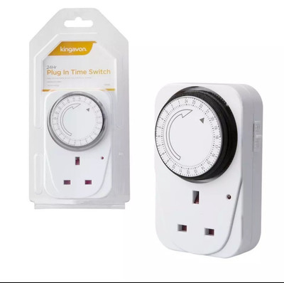 24 Stunden Stecker Zeitschaltuhr Schalter Elektrisch Netz Zeit Uhr Steckdose UK 3 Pin Adapter