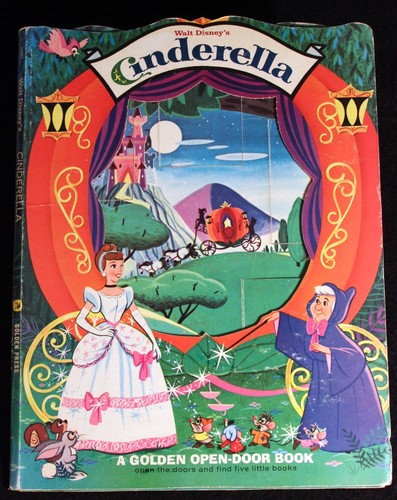 Walt Disney 1965 CINDERELLA Vintage Golden Open Door Book 1st Edition 1st Print