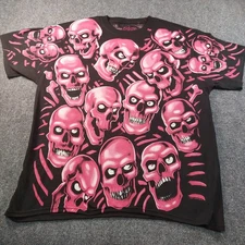 Liquid Blue Skull Shirt AOP Mens Large Limited Edition PINK color Less than 36