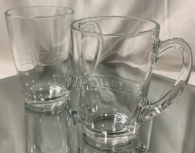 Bailey's Irish Cream Coffee Cocktail Mug Embossed Logo EUC - Set of 2