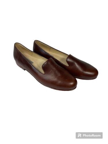NISOLO Loafers Leather Smoking Shoe Brandy Brown M