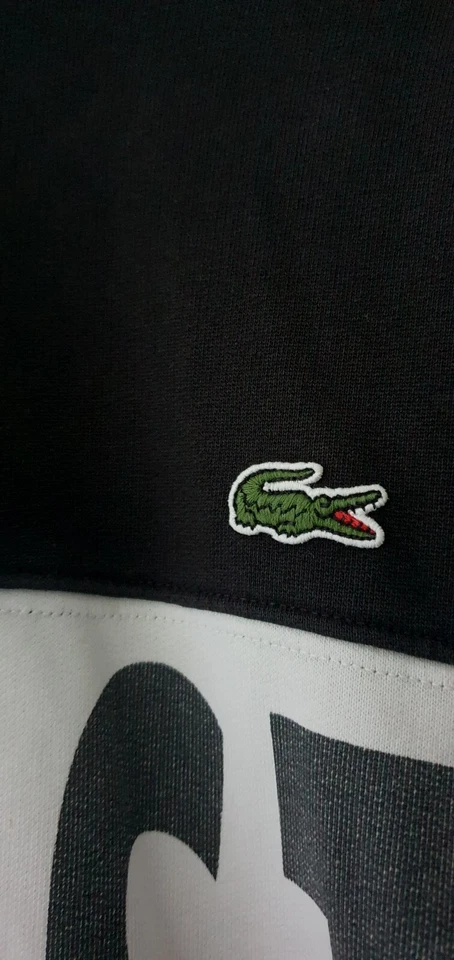 Sweat À Capuche Logo Supreme x Lacoste FW19 Taille M Noir - Photo 2/4
