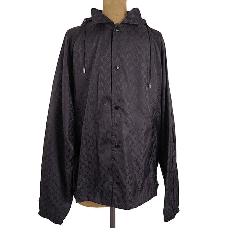 sz 54 NEW $1900 GUCCI Men's Black GG Jacquard WINDBREAKER sz 54 NEW $1900 GUCCI Men's Black GG Jacquard WINDBREAKER