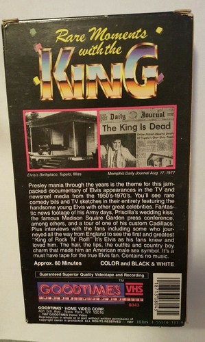 ELVIS PRESLEY RARE MOMENTS WITH THE KING VHS *ONE OWNER* - Imagen 2 de 2