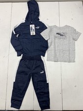 Puma Boys 3 Piece Tech Fleece Set Dark Blue Size XXS