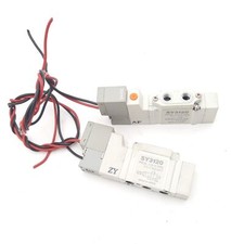 Lot of 2 SMC SY3120 Solenoid Valve, 2-Position 5-Port, 24VDC M5x0.8 0.15-0.7MPa