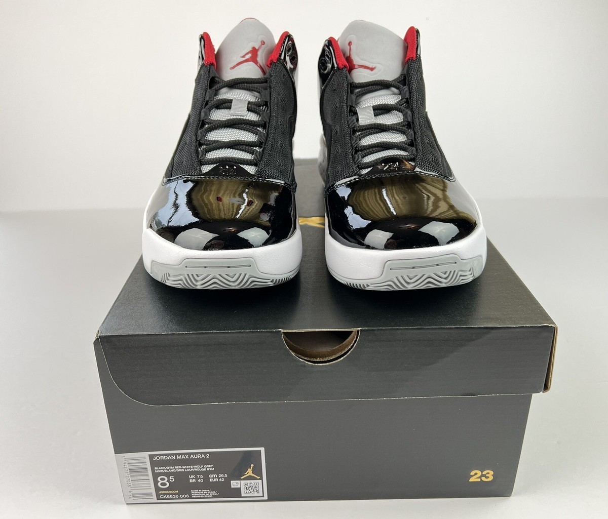 Nike Air Jordan Max Aura 2 Black Grey White Red Men's Size