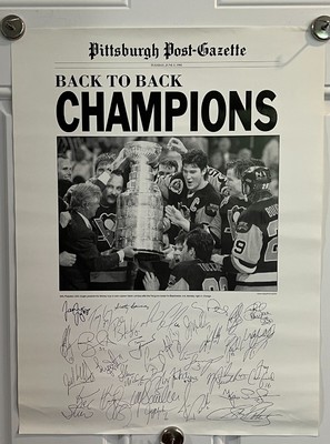 Pittsburgh Penguins Back - Back Champions May 25, 1992 Post Gazette Poster 18x24