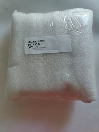 4.000"x4.000"x0.5" Macor Ceramic Sheet