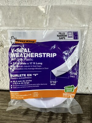 New Frost King V-Seal Weatherstrip Self Stick 7/8'' Wide X 17 Ft #M13W