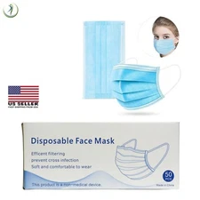 50 PCS Face Mask Non Medical Surgical Disposable 3-PLY Earloop Mouth Cover