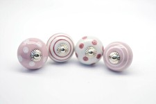 PINK WHITE CERAMIC Knobs