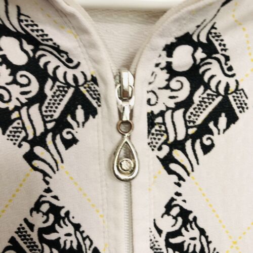 San Soleil Size Medium UPF 50 White Black Long Sleeve Golf 1/4 zip Tennis Shirt - Picture 3 of 9
