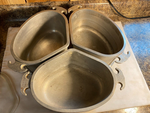 3 Vintage Guardian Service Aluminiumguss 2,5 Quart Auflauf Töpfe mit Glasdeckel - Bild 2 von 13