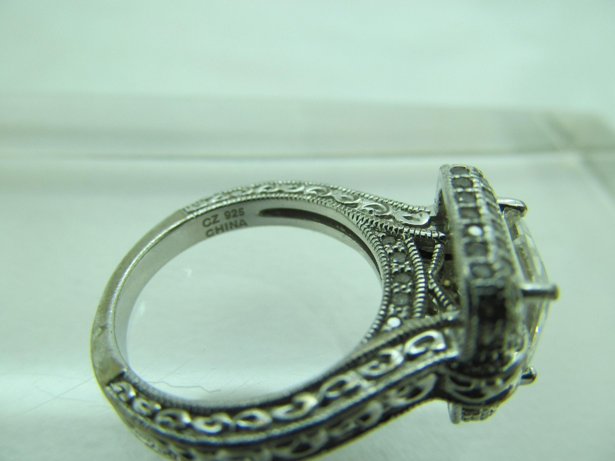 VANNA K. .925 STERLING SILVER PRINCESS CUT CZ Ring size 6 | eBay