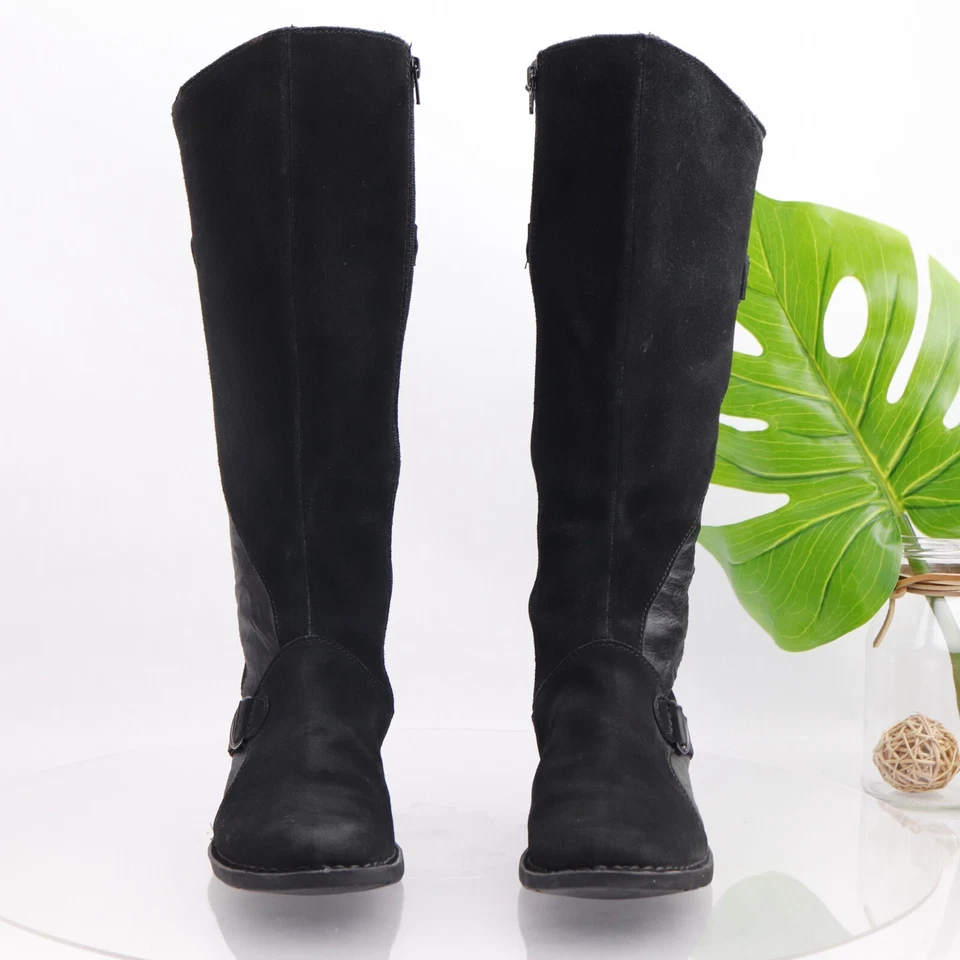 Bota Clarks Nikki Midtown para mujer talla 9,5 alta negra gamuza cremallera hasta la rodilla Foto 2 de 4