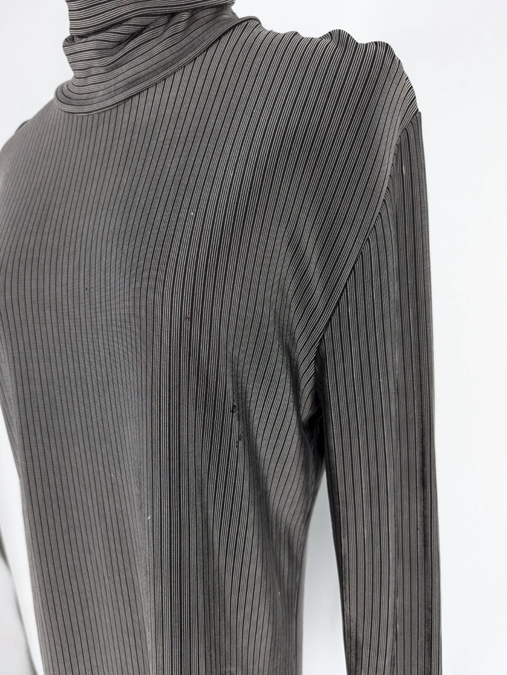 DKNY Donna Karan Fall 96 Sample Bodycon Vertical Stripe Stretchy Turtleneck 36" - Image 4 of 4