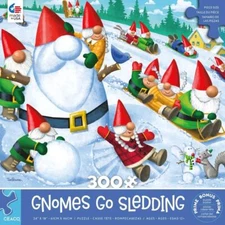Ceaco jigsaw puzzle;  Gnomes Go Sledding by Tim Bowers;  300 pcs;  2278-10