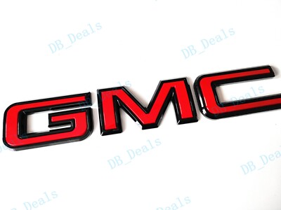 GMC Gloss Black & Red AWD Letter Emblem – Rear Tailgate For 2020+ Acadia & 2022+ Terrain