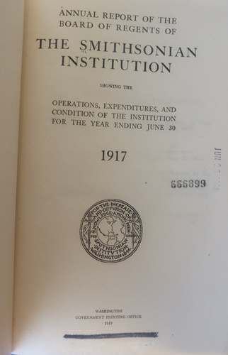 Annual Report of the Smithsonian Institute 1897, 1904,1915-1918,1922,1942, 1950 - Picture 10 of 19