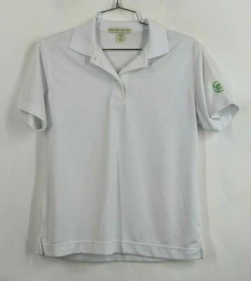 Port Authority Womens Solid White Leap Front Short Sleeve 3/4 Polo Size Small - Image 1 of 4
