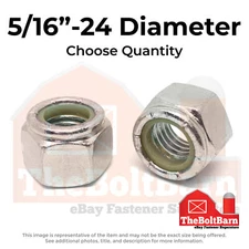 5/16"-24 Stainless Steel Nylon Insert Hex Nuts (Choose Qty)
