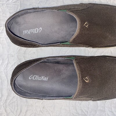 OluKai Nohea Mesh Brown Slip On Shoes Men display picture 1