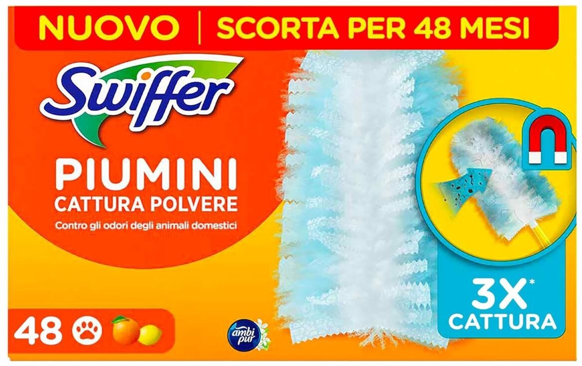 Swiffer Duster 48 Pezzi: Sistema Professionale Cattura Polvere e Sporco