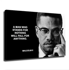 African American Malcolm X Quote Poster Wall Art Canvas Painting Picture Print