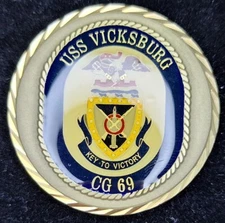 CG-69 USS VICKSBURG - Surge Ready, Key to Victory - Navy Challenge Coin