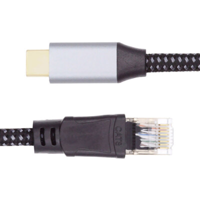 NFHK USB-C to Ethernet Cable USB Type-C to RJ45 Male Cord Connected 1000Mbps