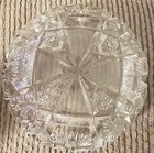 Cut Glass Heart Shaped Dish  Heavy Vintage  6 1/2" — photo 2