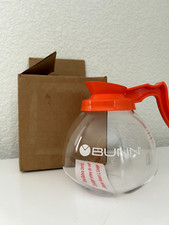 Bunn 12-Cup Commercial Coffee Decanter, Glass Carafe, Orange Handle, Brand New