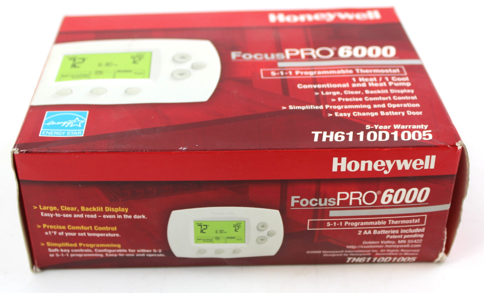 Buy Honeywell Focuspro 6000 Conventional and Heat Pump Programmable  Thermostat online | eBay