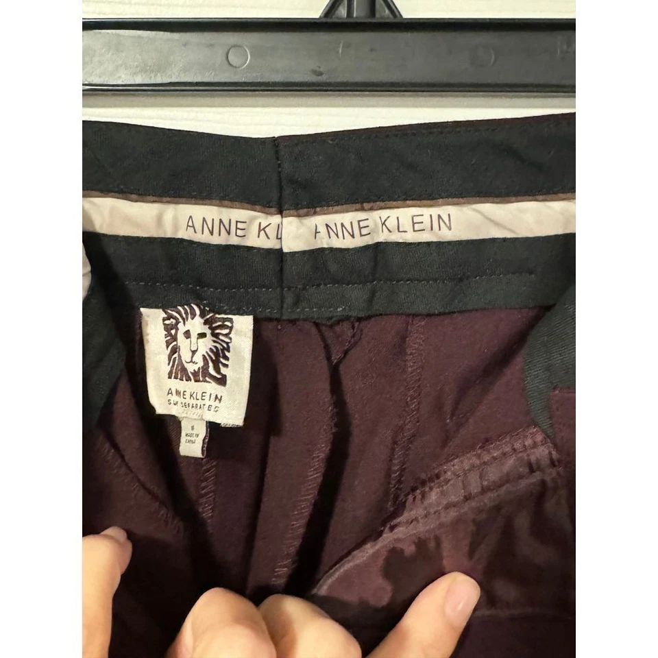 Anne Klein勃艮第直筒正装裤经典专业长裤 — 第 2/3 张图片