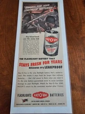 Ray-O-Vac Magazine Ad Flashlight Battery 1950s Leakproof Power