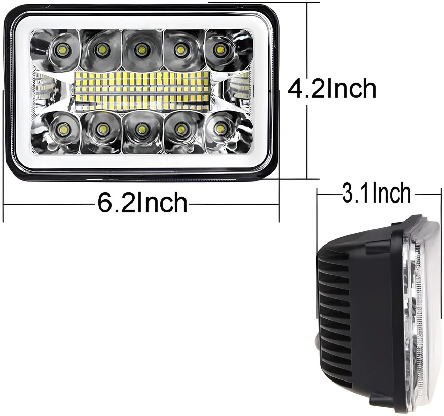 Faros LED 4x6 Hi Lo DRL Beam 2 piezas para Chevy S10 Blazer 1994 1995 1996 1997 Foto 2 de 4