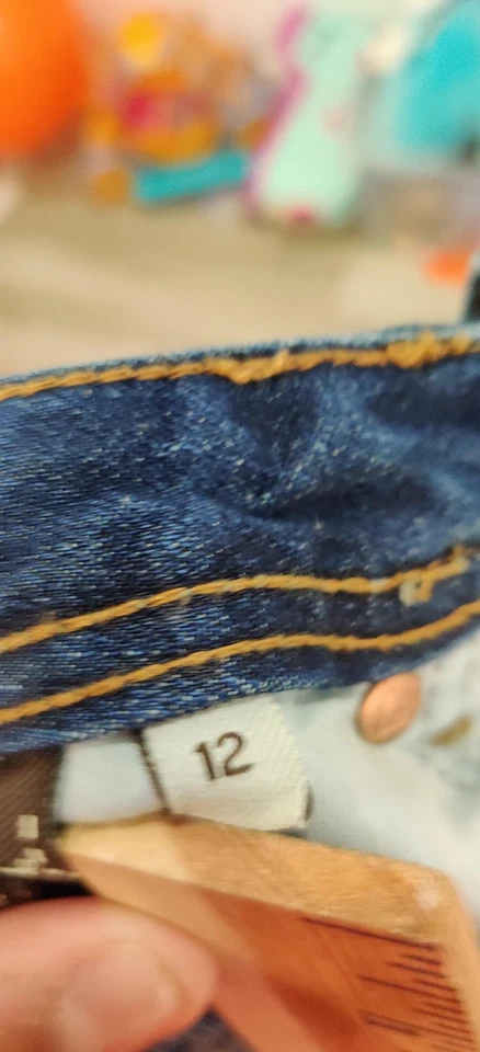 Jeans 7 For All Mankind Niños 12 Azul Slimmy Slim Denim Recto Lavado Medio Foto 3 de 4