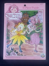 Vintage Rose Petal Place Puzzle Board 1984 Craft Master 15 Piece 80s