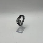 Vintage Seiko Automatic Men's Wristwatch Date Silver Dial Brown Strap