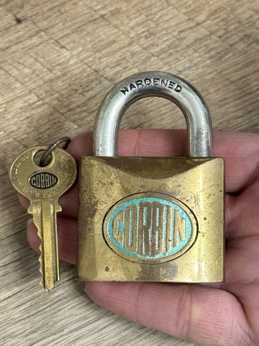 Vintage Old Corbin Padlock Lock With Key - Picture 5 of 5