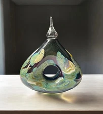 Robert Eickholt Studio Art Glass Perfume Bottle 2002 Signed w Chipped Stopper