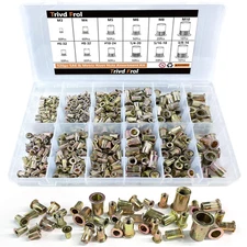Rivet Nut Tool Kit, 520Pcs SAE & Metric Rivet Nut Assortment Kit W Galvanized Ca