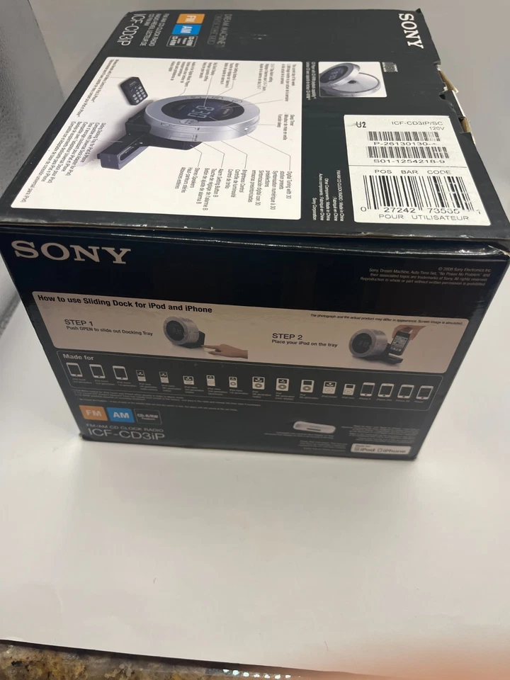 Sony Dream Machine ICF-C7iP AM/FM Radio Alarm Clock with iPod/iPhone Dock - Image 3 of 4