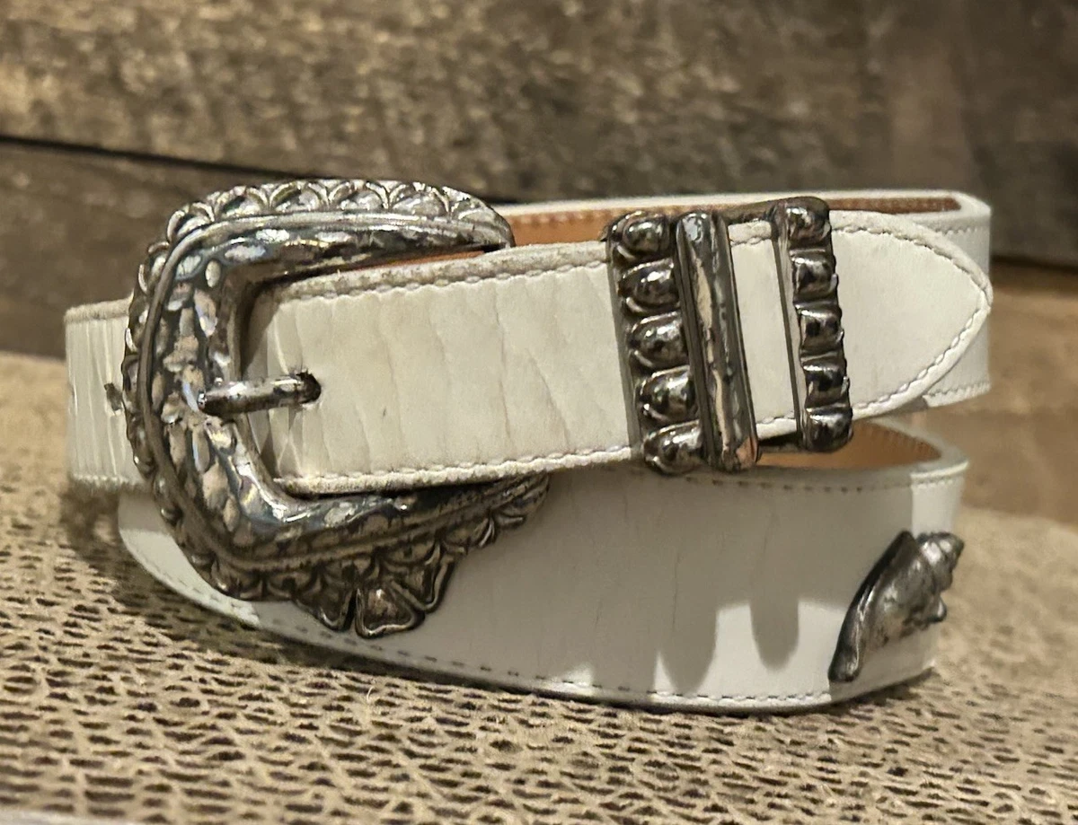 Brighton White and Silver Embellished Belt Vintage Brighton White Sea shell belt | Mercari main image 4