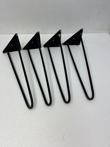 Vintage HAIRPIN LEGS Set iron metal table mid century modern atomic lot black x4