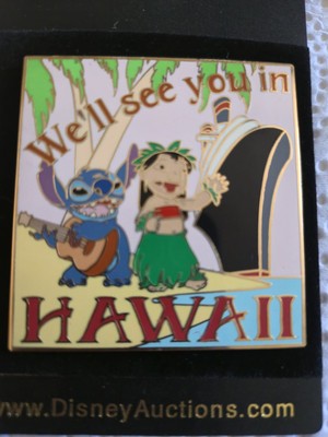 Vintage Disney Auctions Lilo & Stitch We'll See You In Hawaii LE 1000 Pin New