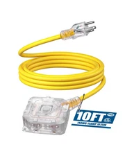 DEWENWILS Outdoor Extension Cord 10FT, 6 Outlets Waterproof, Heavy Duty 